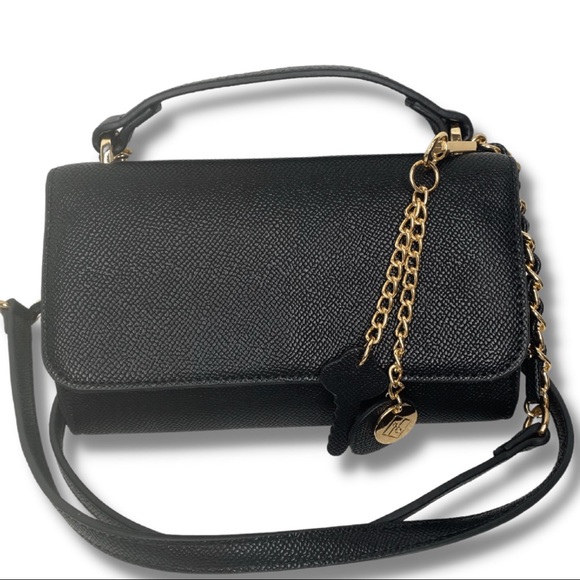 Black crossbody chain wallet gold hardware - Picture 1 of 5
